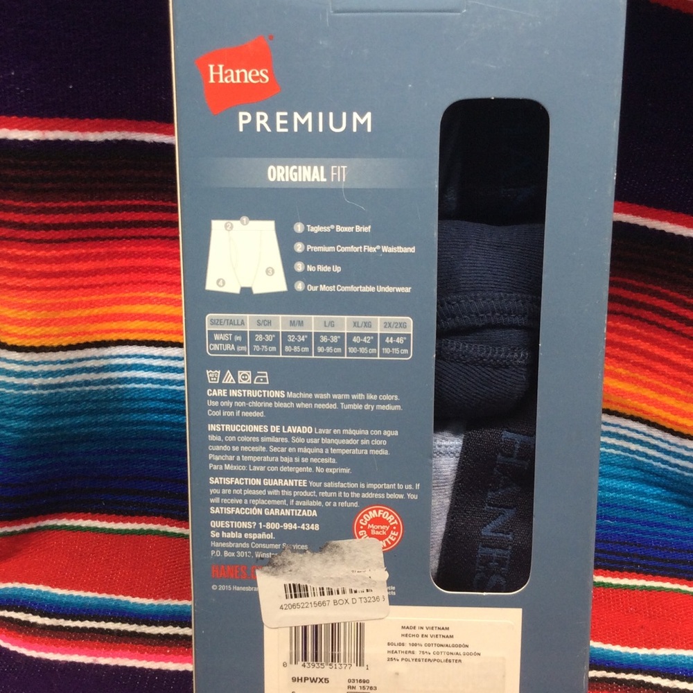 HANES PREMIUM 100% COTTON MEN’S BOXER BRIEFS ORIGINAL FIT 4 PACK SIZE: SMALL - Picture 4 of 11